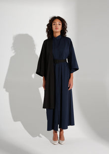  Asymmetrical Navy/Black Shirt Abaya