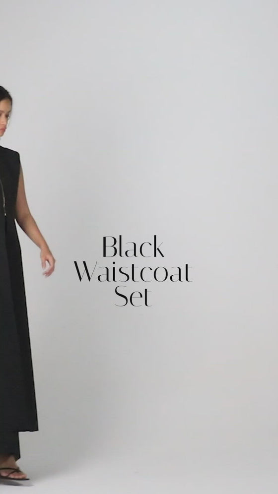 Black Waist Coat Set