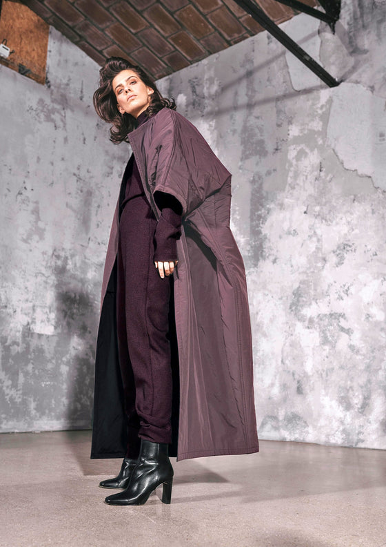 Aubergine Reversible Puff Kimono