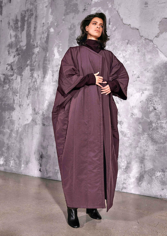 Aubergine Reversible Puff Kimono