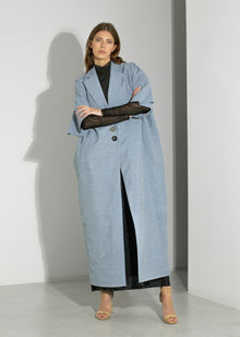  Frost Blue Short-Sleeve Trench