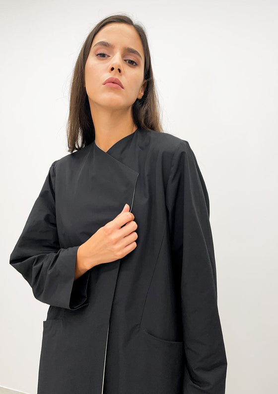 Black Two-tone Abaya