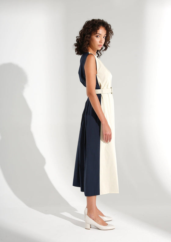 Reversible Cream/Navy Dress