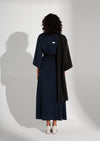 Asymmetrical Navy/Black Shirt Abaya