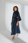 Asymmetrical Navy/Black Shirt Abaya