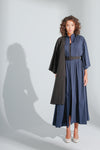 Asymmetrical Navy/Black Shirt Abaya