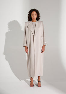  Greige Trench Coat Abaya