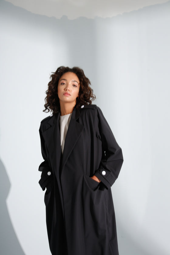 Black Trench Coat Abaya