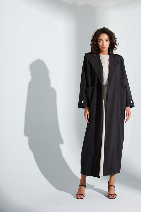 Black Trench Coat Abaya