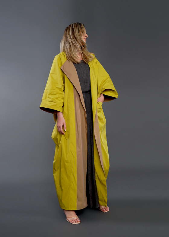 Beige / Mustard Reversible Kimono