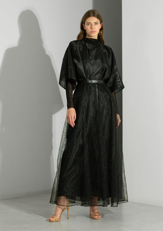 Black Kimono with Detachable Skirt