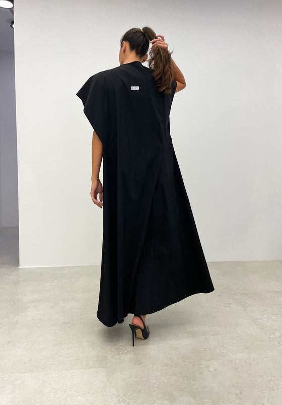 Black Detachable-Sleeve Abaya