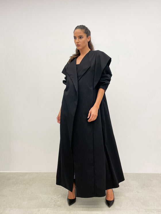 Black Detachable-Sleeve Abaya