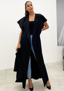  Black Detachable-Sleeve Abaya