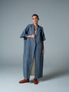 Slate Blue Short-Sleeve Trench