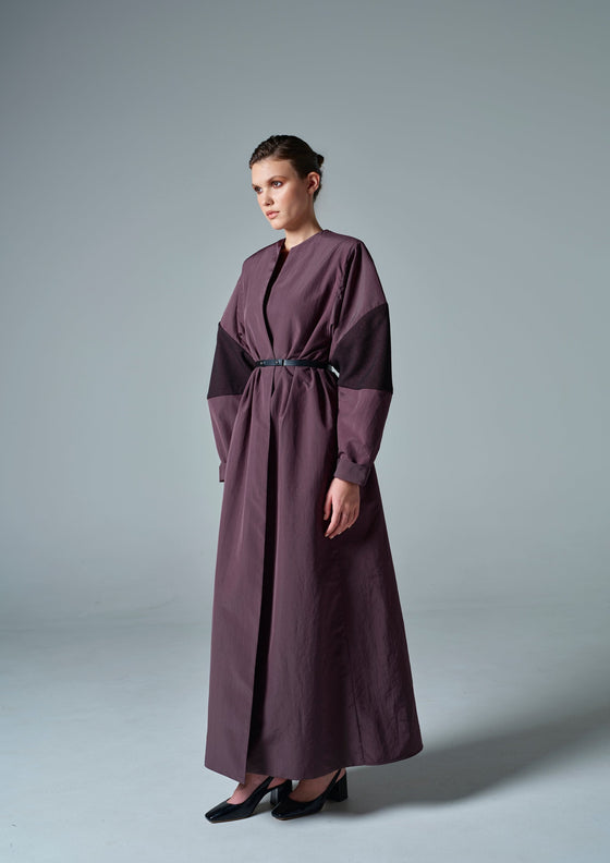 Aubergine Oversized-Sleeve Abaya