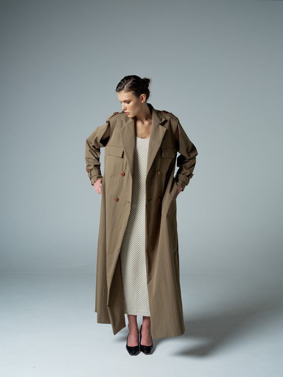 Pale Olive Boyfriend Coat