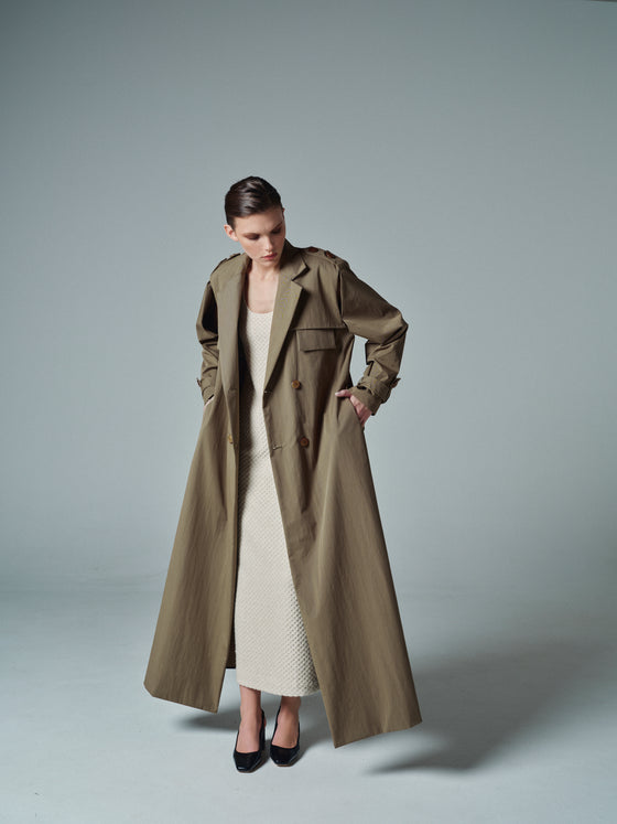 Pale Olive Boyfriend Coat