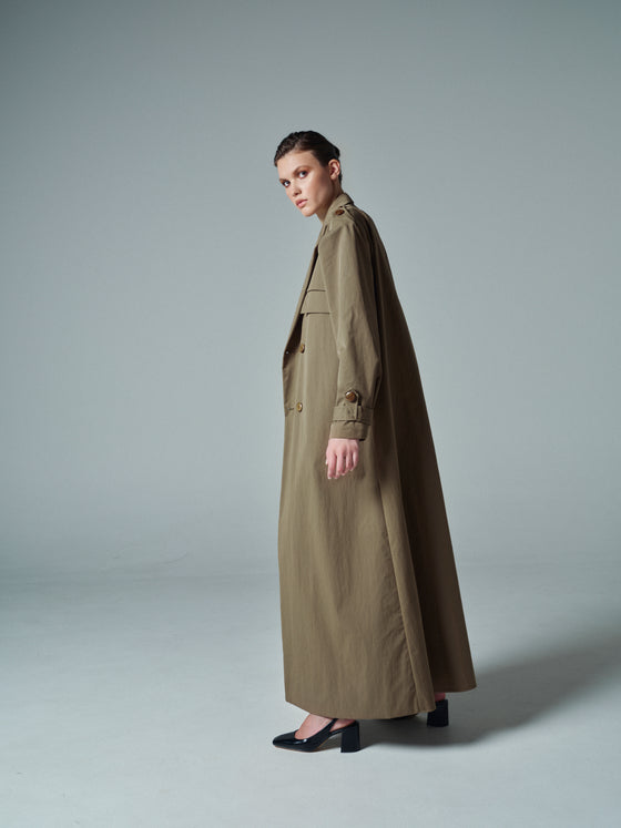 Pale Olive Boyfriend Coat