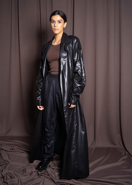 Liquid Black A-Line Abaya