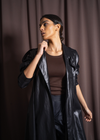 Liquid Black A-Line Abaya