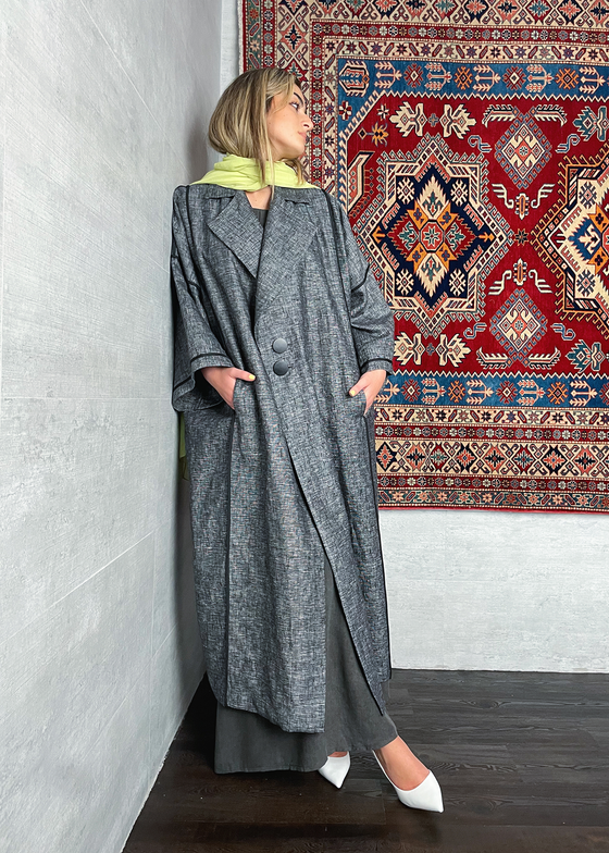 Dark Linen Trench