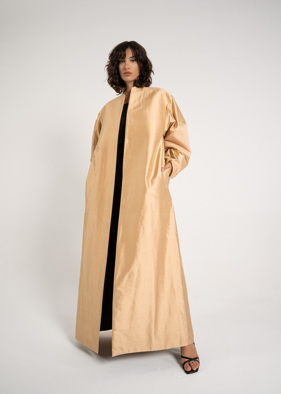 Golden Peach Oversized Sleeve Abaya