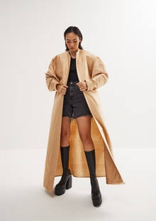  Golden Peach Oversized Sleeve Abaya