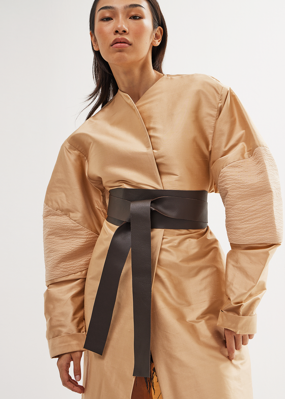 Golden Peach Oversized Sleeve Abaya