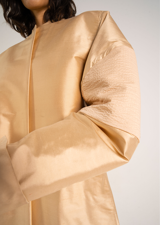 Golden Peach Oversized Sleeve Abaya