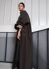 Brown x Black Reversible Puff Sleeve Abaya