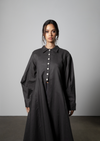 Black Linen Shirt Abaya