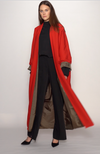 Red x Mocha Reversible Puff Sleeve Abaya